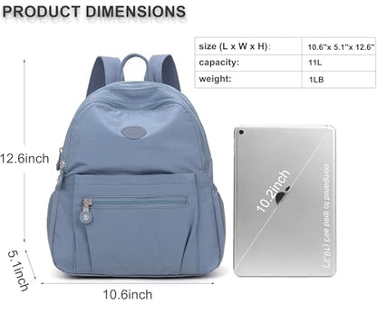 Pealwel Mini Backpack Purse for Women,Small Nylon backpacks for Ladies Backpacks Women Anti Theft Travel Bag (Light Blue) - color: Light Blue