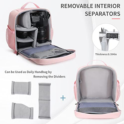 BAIGIO Camera Bag Insert Handbag Inner Case Large Capacity Small Camera Insert Bag Shockproof and Water-resistant DSLR SLR Foldable Protective Camera Organizer Cube Padded Camera Bag Pink - style: Pink Camera Bag Insert