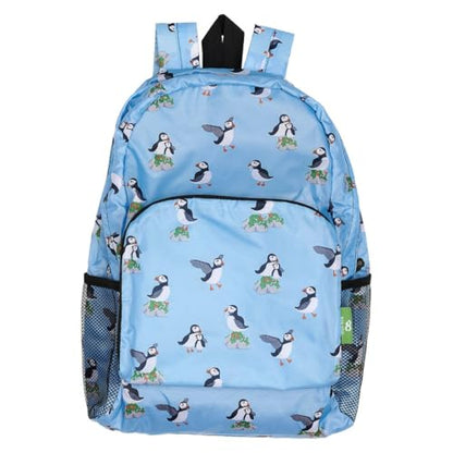 ECO CHIC Hiking Lightweight Packable Backpack - Foldable Daypack for Travel & Hiking & Outdoor Adventures - Waterproof Backpack from Recycled Materials (Multi Puffin Blue) - color: Multi Puffin Blue