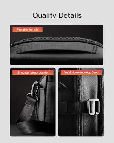 Inateck New Electronics Organizer Travel Case, 180° Open Water-resistant, Large Capacity Travel Cord Organizer, Portable Storage Bag, Black