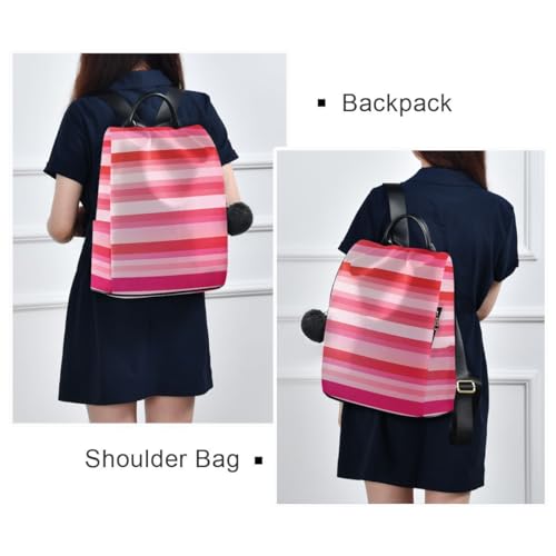 ALAZA Pink Red Striped Trips Hiking Camping Rucksack Pack for Women - color: multicolor 11