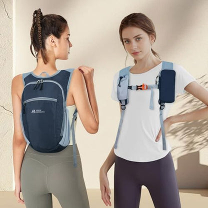 Hiking Backpack 10L/15L Small Daypack Lightweight Packable Travel Foldable Water Resistan for Women Men (Gray, 15L) - color: Gray, size: 15L