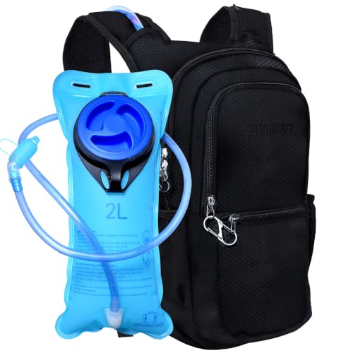 Sojourner Hydration Pack, Hydration Backpack - Water Backpack with 2l Hydration Bladder, Festival Essential - Rave Hydration Pack Hydropack Hydro for Hiking, Running, Biking, Festival Gear - color: Solid Black