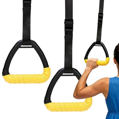 Gymnastics Rings, with Adjustable Straps, Exercise Rings Adjustable Straps, for Fitness Strength Training Home Outdoor Garage Park School Adult Men - color: Style A