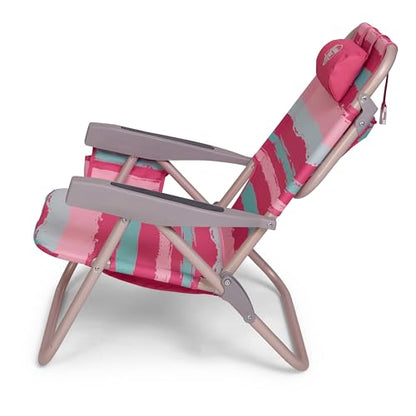 Banana Boat Backpack Beach Chair Lightweight and Portable 5-Position with Lay Flat Outdoor Heavy Duty Tanning Chair, Painter Stripe (2 PK) - color: Painter Stripe (2 Pk)