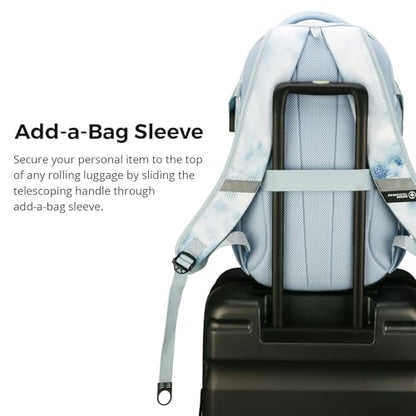 Swissdigital Laptop Backpack with USB Charging Port, Travel Backpack Fits 15.6 inches Computer, 31L Backpack for Men, Polka Blue | SD803-105 - color: Polka Blue