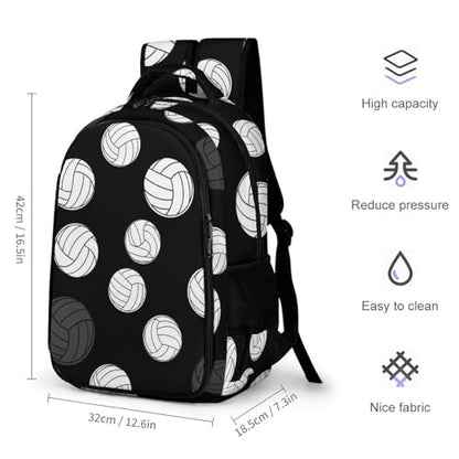 Backpack Volleyball Black And White, Lightweight Water Resistant Casual Daypack for Travel Commute and Hiking - color: Pattern (353)