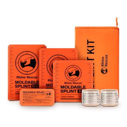 RHINO RESCUE First Aid Splint 36" X 4.3" Orange-Gray, Keep Bones in Position (6, Splint Bundle) - color: Bundle Kit