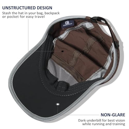 GADIEMKENSD Reflective Folding Outdoor Hat Unstructured Design UPF 50+ Sun Protection Sport Hats for Womens and Mens - color: Coffee Brown