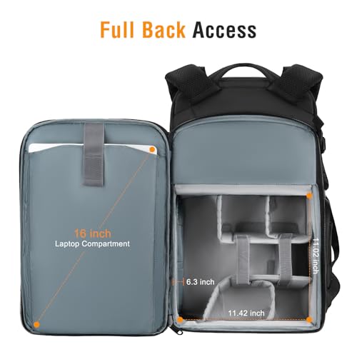 MOSISO Camera Backpack, DSLR/SLR/Mirrorless Large Camera Bag, Black