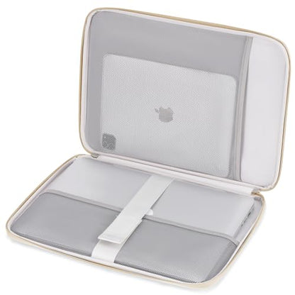 DOMISO 15.6 inch Laptop Case Sleeve Protective Cover Compatible with 16 inch MacBook Pro M4 M3 M2/Pro Max,15.6-16 inch HP Dell ASUS Lenovo Chromebook,Waterproof Computer Cases Bag with Handle,Beige - color: Beige, size: 15.6 inch