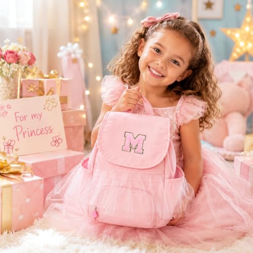 Kids Dance Bag Drawstring Backpack-Gym Sports Gym Bag with Shoes Compartment for Girls Swim Beach String Cinch Backpack with Two Water Bottle Pocket Pink C