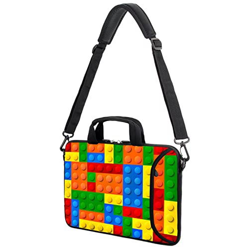 AMARY 15.4" 15.6" laptop sleeve adjustable shoulder strap with handle accessory pocket for men women (Puzzle) - color: Puzzle
