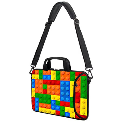 AMARY 15.4" 15.6" laptop sleeve adjustable shoulder strap with handle accessory pocket for men women (Puzzle) - color: Puzzle