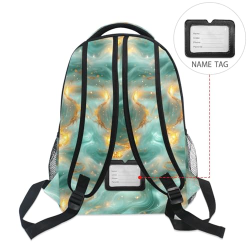 Cool Backpacks for Teenager Fashion Diaper Bag Backpack with Chest Strap for Travel Trip Rose Gold Turquoise Green - color: Multicolor15