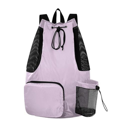 ODAWA Thistle Drawstring Beach Bag for Swimming Swim Bag with Shoes Compartment - color: Thistle