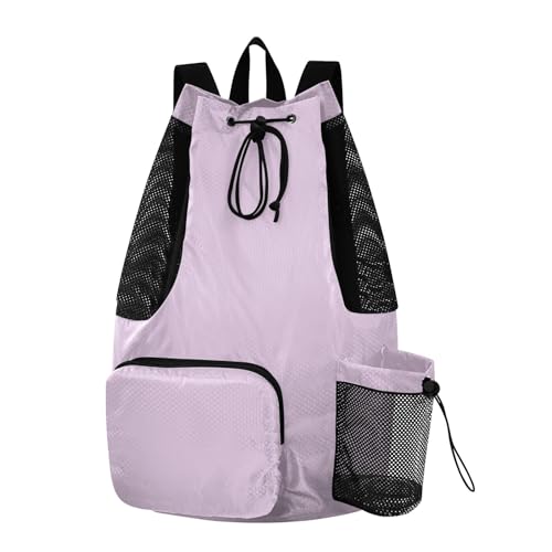 ODAWA Thistle Drawstring Beach Bag for Swimming Swim Bag with Shoes Compartment - color: Thistle