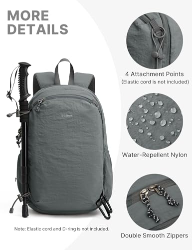G4Free 15L Hiking Backpack Lightweight Small Daypack for Women Men - color: Gray