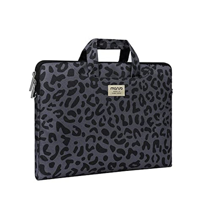 MOSISO Laptop Shoulder Bag, 13 inch Computer Bags Compatible with MacBook Air M4 M3 M2 M1 2025-2018 / Pro 13 2025-2016, Leopard Grain Briefcase Sleeve with Belt - size: 13 inch