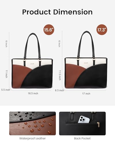 LOVEVOOK Laptop Bag for Women Laptop Tote Bag,15.6 Inch Black-white-gray - color: Black-white-gray, size: 15.6 Inch
