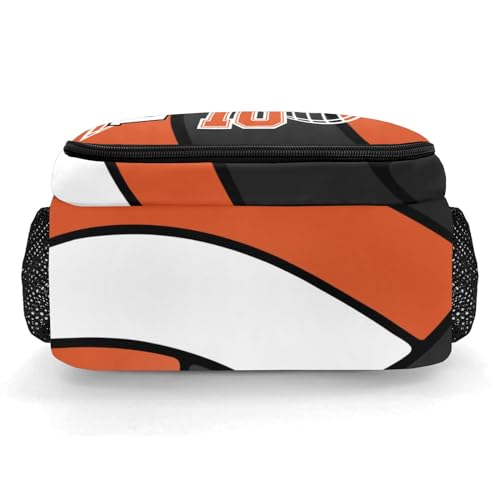 Volleyball Orange Black Customized Waterproof Backpacks Shoulders Bags Daypacks - color: Muilti 19
