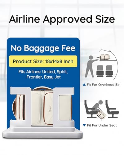 Taygeer Personal Item Bag 18 x 14 x 8 Inches for Women, TSA Approved Under Seat Carry on Backpack with Water Bottle Pocket and Shoe Pouch, Travel Bag for Airplanes Fits 15.6 Inch Laptop, Khaki White - color: Khaki White