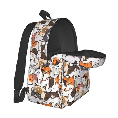 Cute Anime Cat Backpack School Bag Lightweight Bookbag Casual Daypack for Girls Boys Kids Women Men Travel Laptop 16 Inch - color: Kitty