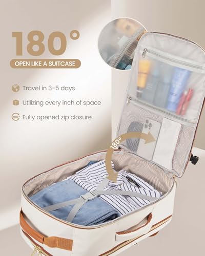 LOVEVOOK 50L Travel Backpack for Women Men,Waterproof Airline Approved Carry On Luggage Travel Essentials,TSA Carry On Backpack Personal Item Travel Bag Suitcase Weekender Traveling with Packing Cubes - color: Beige-brown, size: X-Large-50L-4Pcs