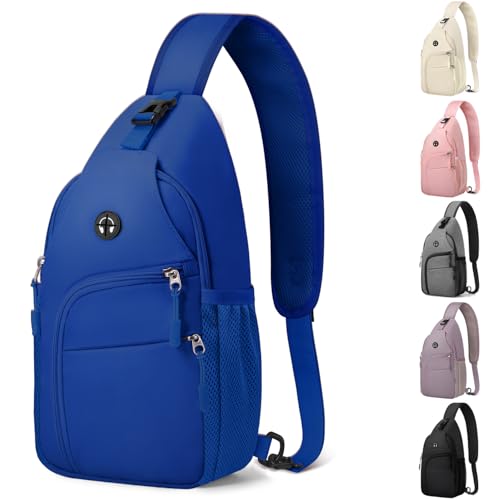 Pritent Crossbody Bags for Women Man, Waterproof Sling Bag Backpack Trendy Casual Cross Body Bags with Convertible Shoulder Strap Chest Bag for Camping Hiking Travel Essentials (Royal Blue, Medium) - color: Royal Blue, size: Medium