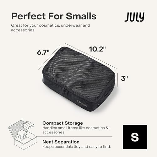 July Packing Cells, 4 Set Packing Cubes, Luggage Organizer Bags, Charcoal - color: Charcoal