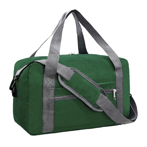 15 Inch Small Carry On Bags for Airplanes Spirit Airlines Personal Item Bag Underseat Foldable Travel Duffle Gym Bags for Women Men(20L,Green) - color: ArmyGreen, size: 20L