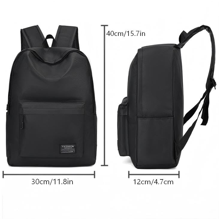 Large Capacity Casual Backpack, Lightweight Laptop Daypack for Daily Travel (black) - color: Black