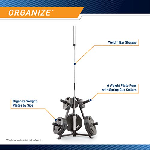 Marcy Olympic Weight Plate Tree for 2-Inch Plates Weight Storage Rack - color: Triangular - Black