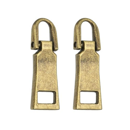 uxcell 2Pcs Zipper Pull Replacement, Detachable Metal Zipper Handle Mend Fixer Tab Repair for Luggage Suitcase Backpack Jacket Bags Boots Coat Handbags, Copper - color: Copper