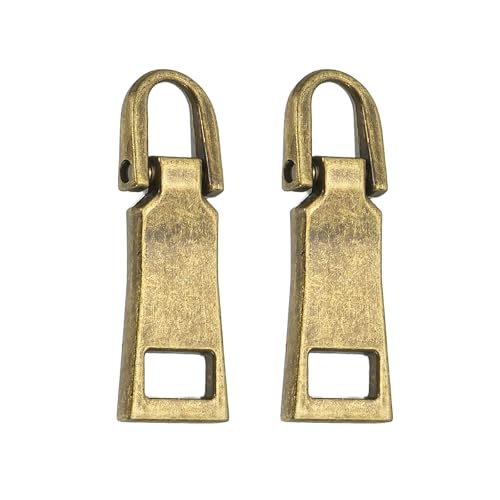 uxcell 2Pcs Zipper Pull Replacement, Detachable Metal Zipper Handle Mend Fixer Tab Repair for Luggage Suitcase Backpack Jacket Bags Boots Coat Handbags, Copper - color: Copper