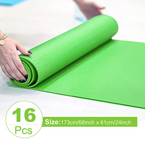 3 mm Thick Yoga Mat Bulk, Non Slip Exercise Workout Fitness Pad for Women Men, Gym Home Yoga Pilates, Easy to Clean, Sturdy PVC - color: Green