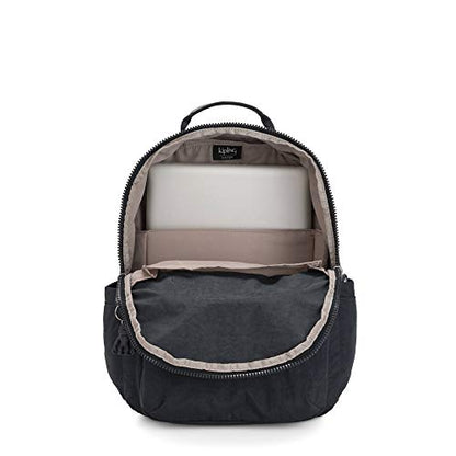 Kipling Women's Seoul 15" Laptop Backpack, Durable, Roomy with Padded Shoulder Straps, Built-In Protective Sleeve - color: Blue Bleu, size: 12.75''L x 17.25''H x 8''D