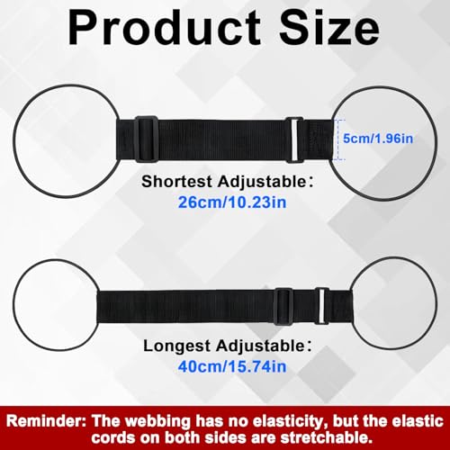 2 Pack Luggage Connector Straps, Adjustable Bungee Elastic Belt, for Attaching Extra Bags Purse to Suitcase Handle, Easy to Travel (Black)
