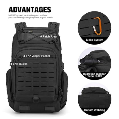 Mardingtop 30L Molle Military Backpack, Tactical Backpack for Men - color: Black