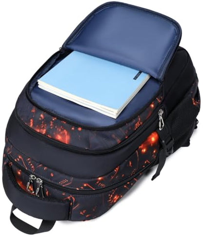 Boys Backpack for Elementary Kids Bookbag Middle School Bags Heavy Duty Soccer Laptop Durable Waterproof 18 In (3-Black Red Game) - color: 3-black Red Game