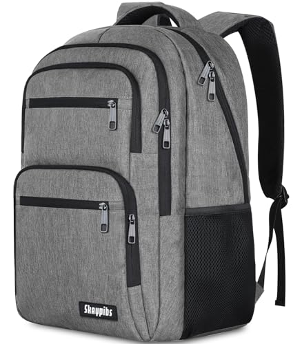 Skaypibs Travel Laptop Backpack, Business Carry on Backpack Flight Approved Backpack, Large Travel Work Backpacks for Men Women with Reinforced Straps, Rucksack Bag, Mochila de viaje, Grey - color: A2-grey, size: 15.6 Inch