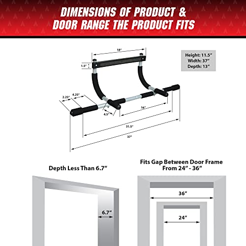 Iron Gym Pull-Up Bar - Total Upper Body Workout Bar for Doorway, Adjustable Width Locking, No Screws Portable Door Frame Horizontal Chin-up Bar, Fitness Exercise - style: Iron Gym Total Upper Body Workout Bar