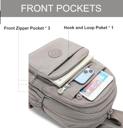 Hiking Waterproof 13" Laptop Backpack Purse for Women and Men,Travel Backpack - color: Beige