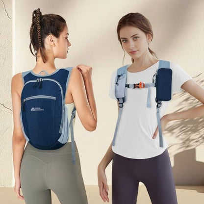 Hiking Backpack 10L/15L Small Daypack Lightweight Packable Travel Foldable Water Resistan for Women Men (Navy Blue, 10L) - color: Navy Blue, size: 10L