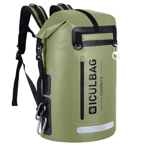 48cans Large Cooler Backpack Insulated Waterproof for Men Women Insulated Backpack Cooler Leak Proof Waterproof for 12 Hours Cooling for Camping Picnic Hiking Beach Travel Kayaking - color: Armygreen
