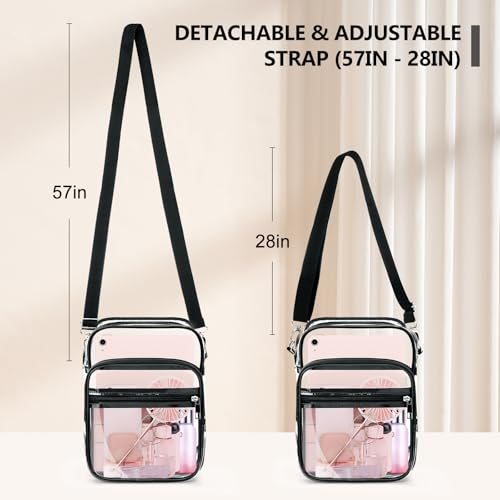 Blvornl Clear Crossbody Bag with Adjustable Shoulder Strap, Stadium Approved PVC Purse Bag, Messenger Bag - color: Clear, size: X-Large