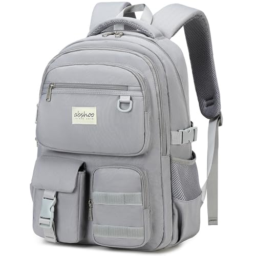 abshoo Large Heavy Duty Backpack For School College Bookbag Casual Multi Pocket Travel Backpacks - color: Grey