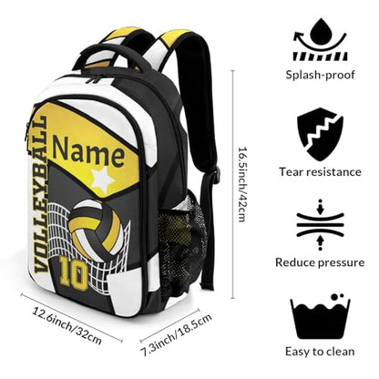 Volleyball Yellow Black Shoulder Backpack Bag for Sports Travelling Hiking Camping - color: Muilti 2