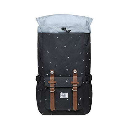 KAUKKO Laptop Outdoor Backpack Traveling Daypack Hiking Rucksack Large Capacity Bag Fits 15.6"(5-13-BLACK) - color: P13-black