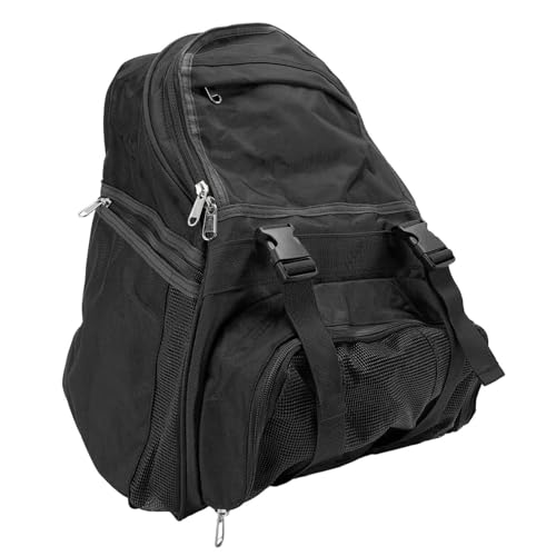 Focket Sports Backpack, Large Capacity Oxford Cloth Ventilated Compartments Football Backpack, Basketball with Insulated Side Pockets for Sports Equipment Clothing Towel Storage - color: Black